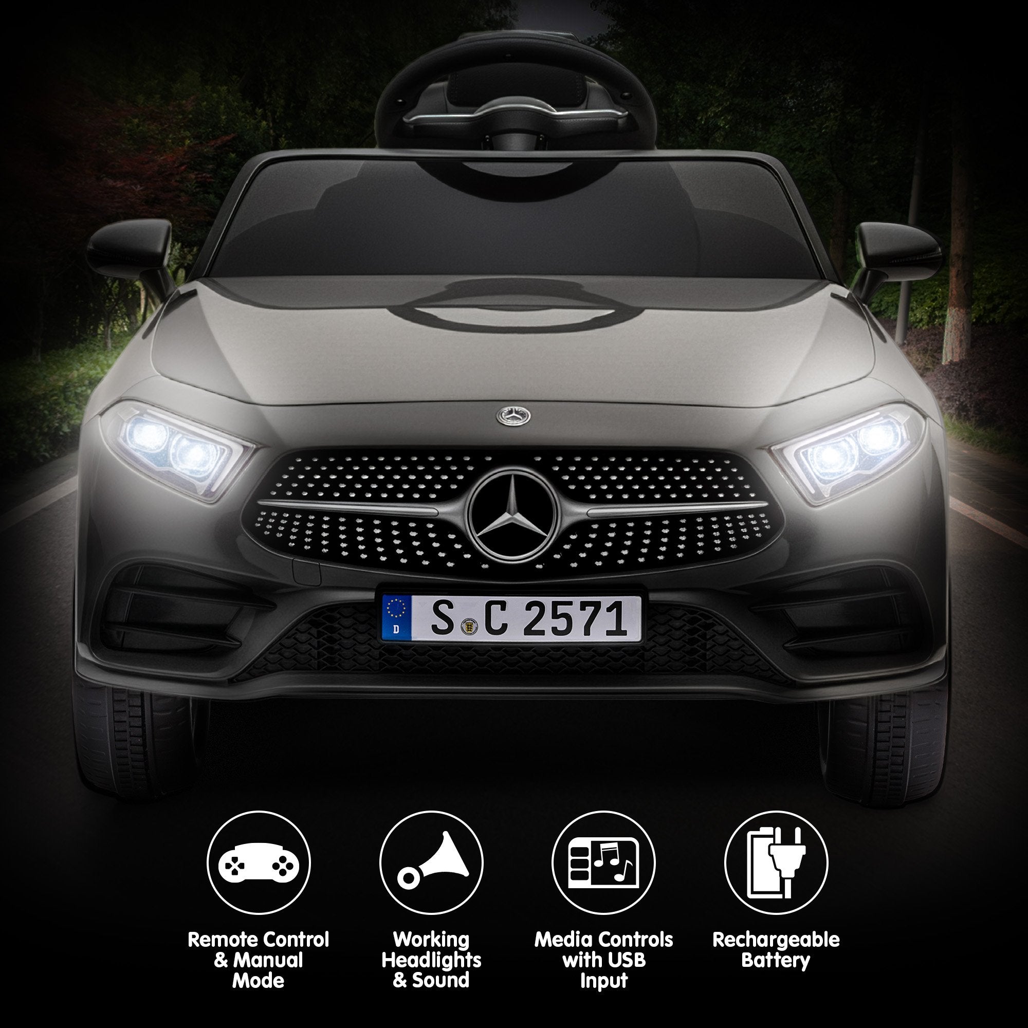 Kahuna Mercedes Benz CLS 350 Kinder-Elektroauto mit Fernbedienung - Schwarz