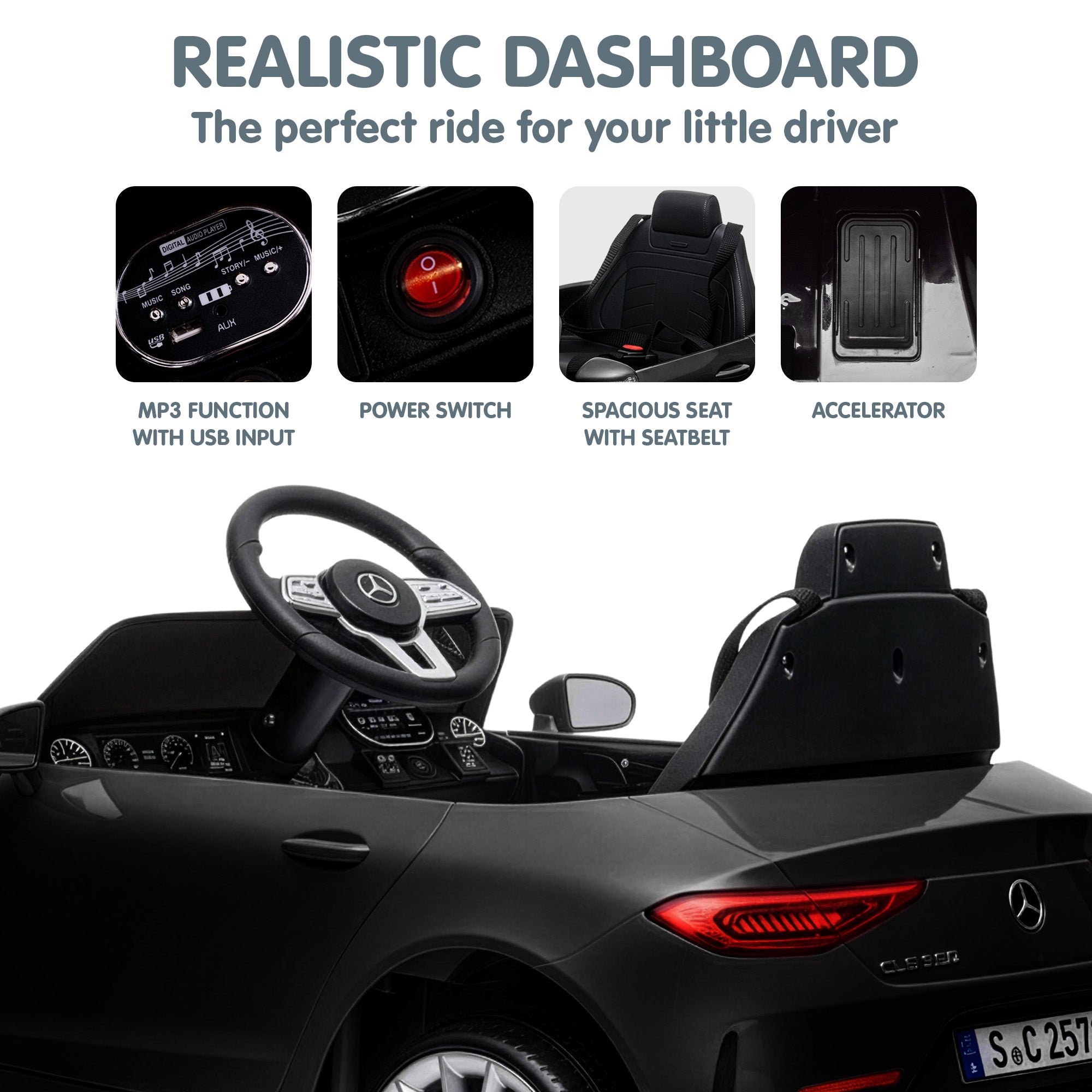 Kahuna Mercedes Benz CLS 350 Kinder-Elektroauto mit Fernbedienung - Schwarz