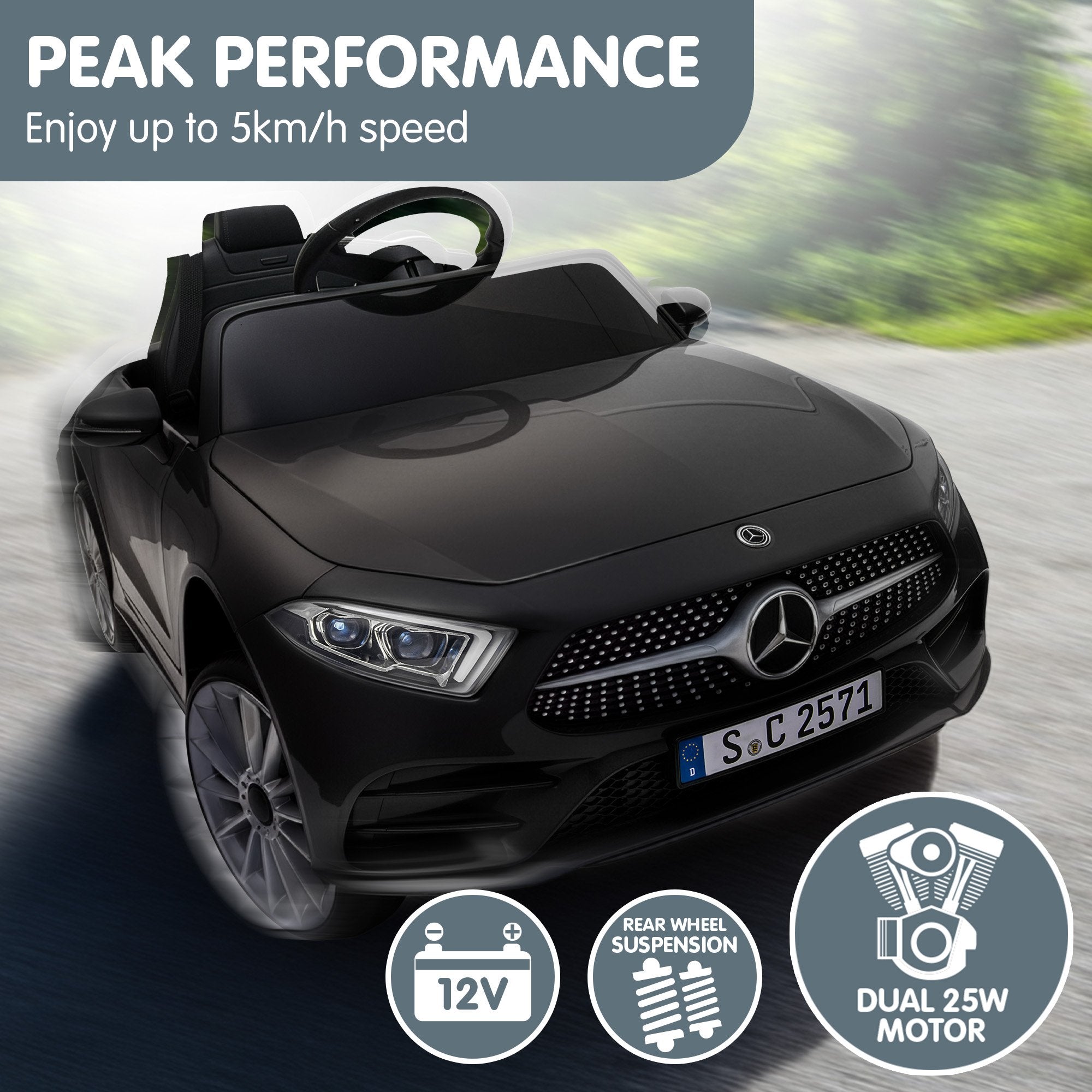 Kahuna Mercedes Benz CLS 350 Kinder-Elektroauto mit Fernbedienung - Schwarz