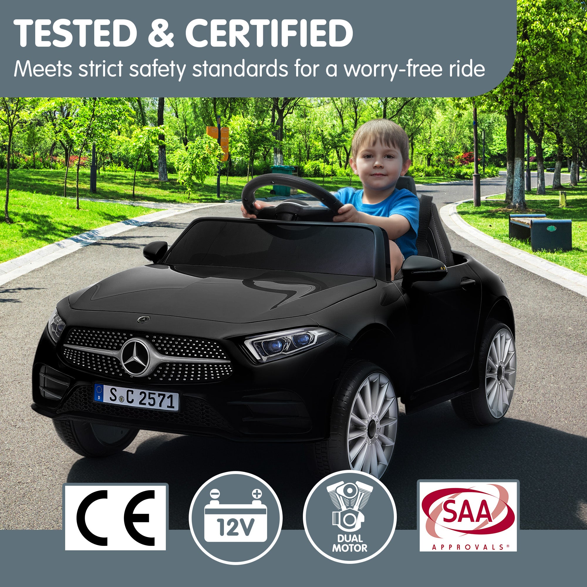 Kahuna Mercedes Benz CLS 350 Kinder-Elektroauto mit Fernbedienung - Schwarz