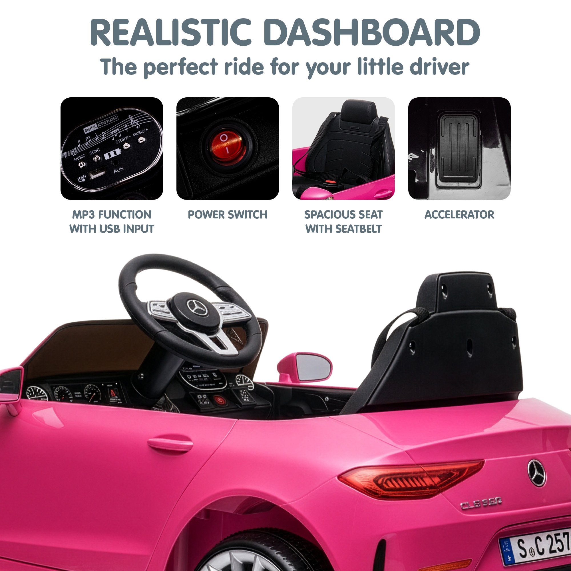 Kahuna Mercedes Benz CLS 350 Kinder-Elektroauto mit Fernsteuerung – Pink