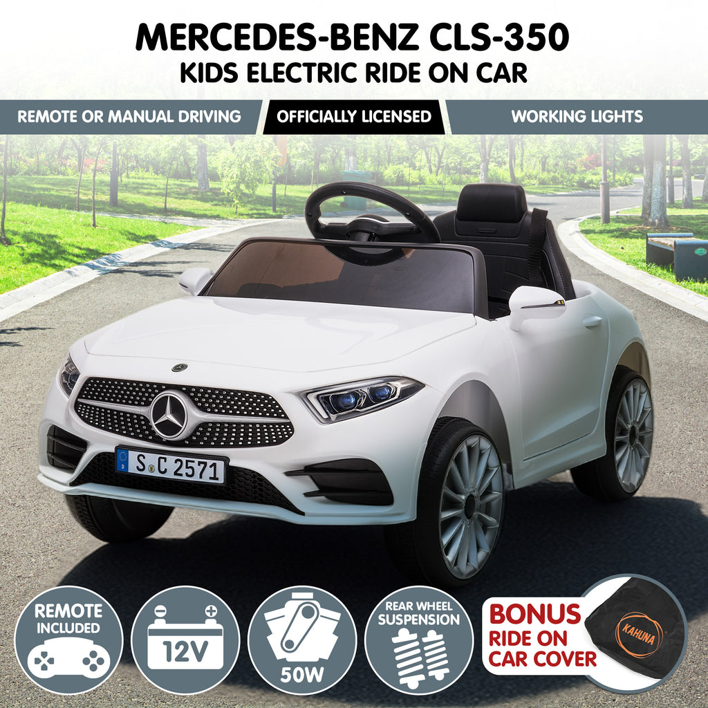 Kahuna Mercedes Benz CLS 350 Kinder-Elektroauto mit Fernbedienung – Weiß