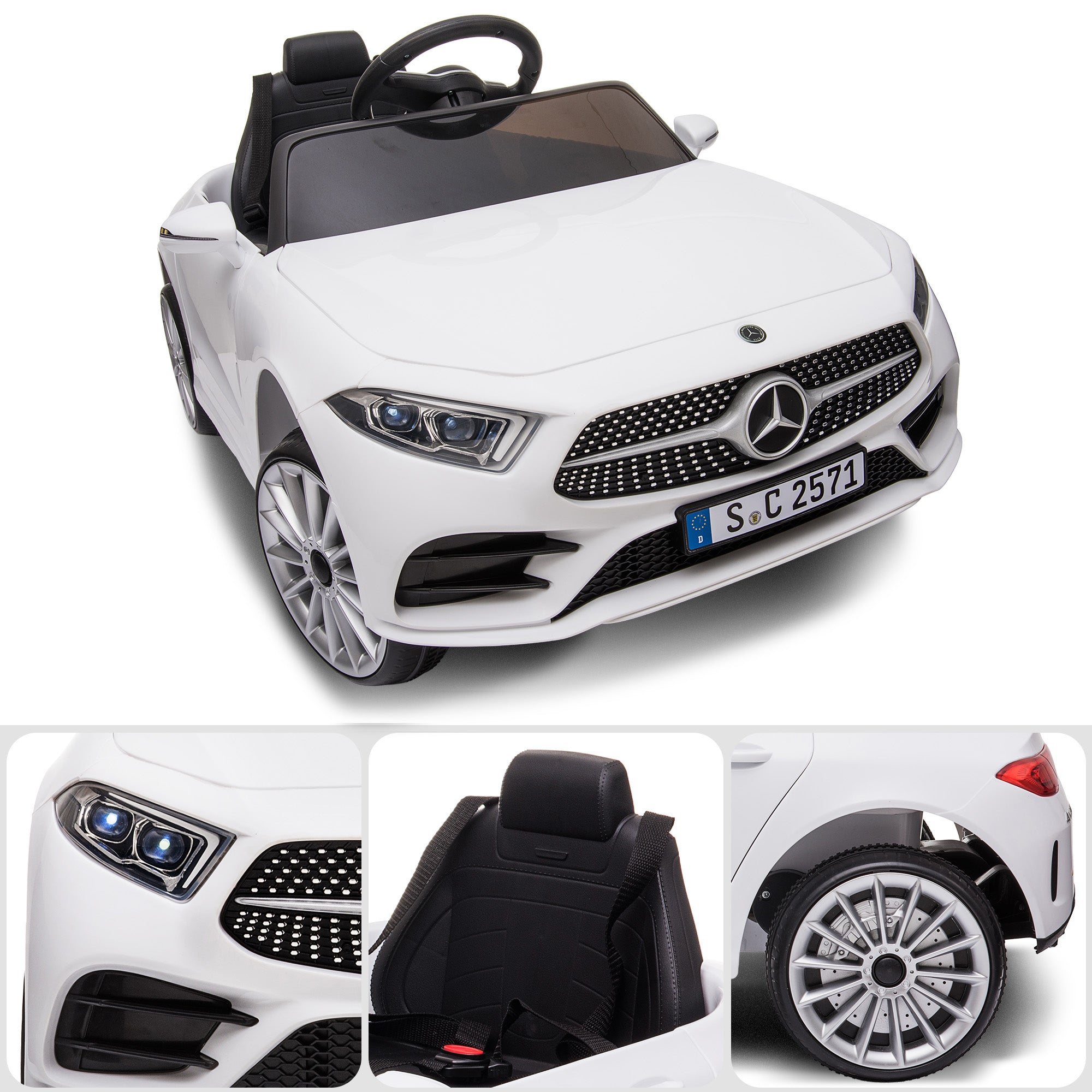 Kahuna Mercedes Benz CLS 350 Kinder-Elektroauto mit Fernbedienung – Weiß