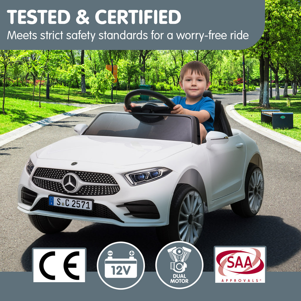 Kahuna Mercedes Benz CLS 350 Kinder-Elektroauto mit Fernbedienung – Weiß