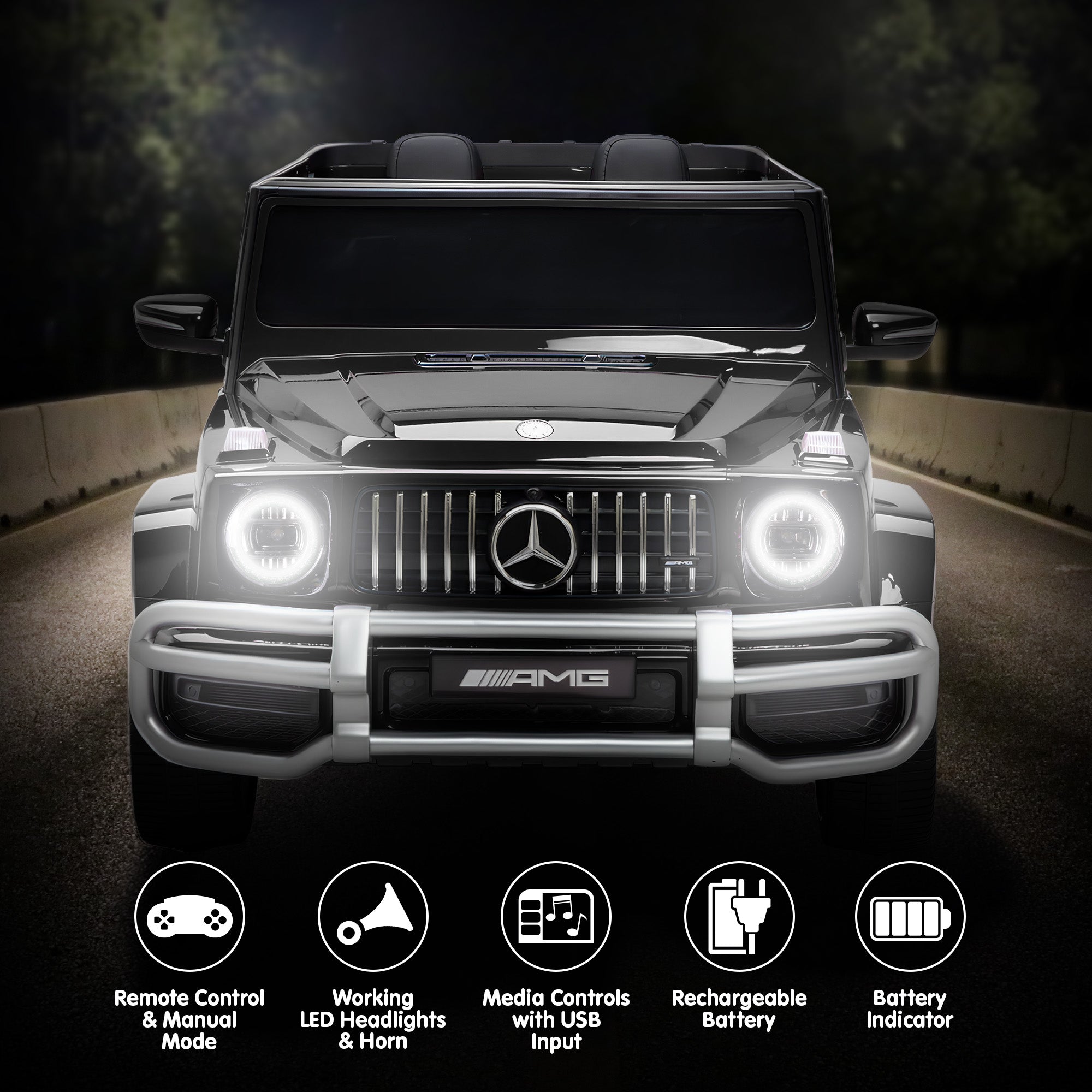 Kahuna Mercedes Benz AMG G63 Kinder Elektro-Zweisitzer-Aufsitzauto mit Fernbedienung