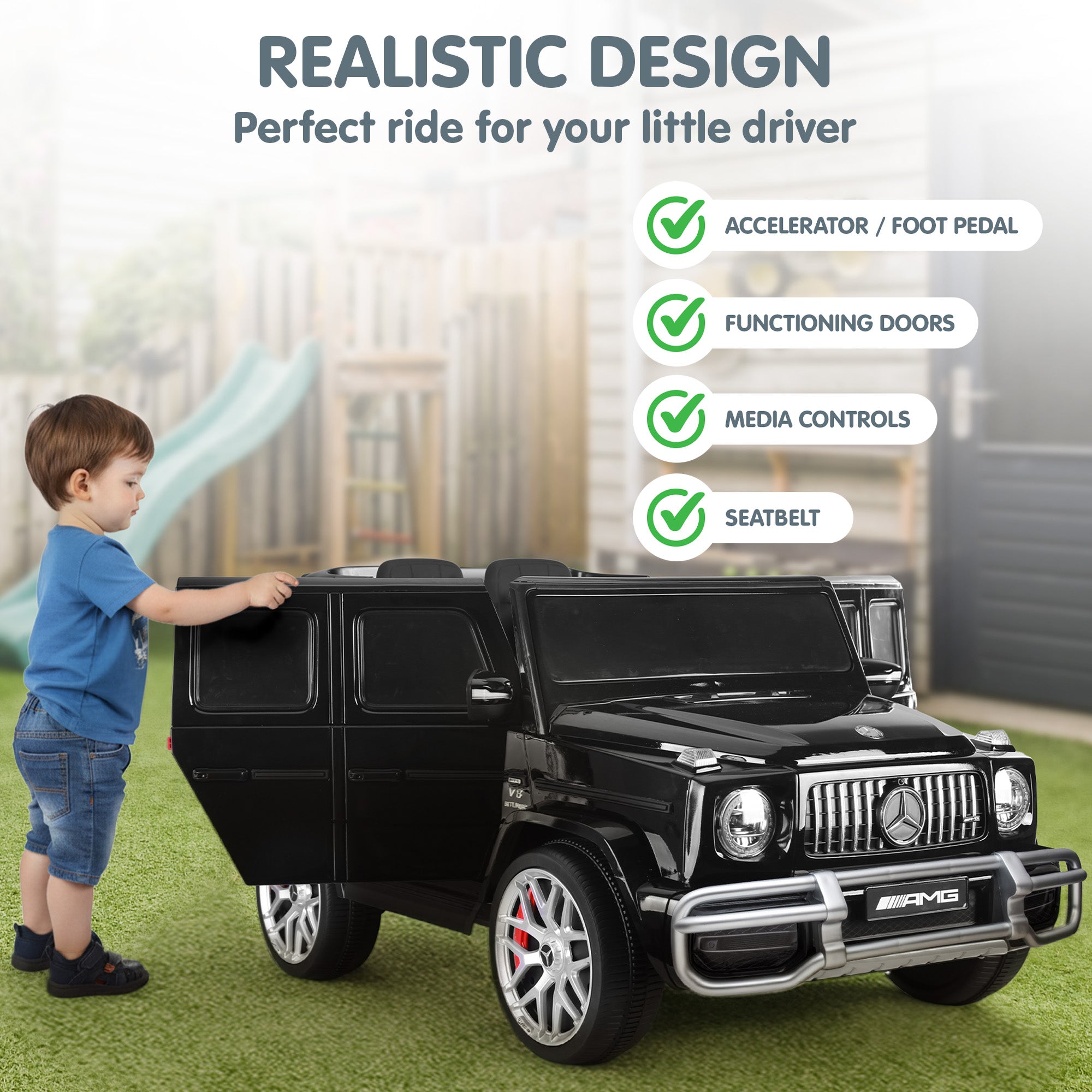 Kahuna Mercedes Benz AMG G63 Kinder Elektro-Zweisitzer-Aufsitzauto mit Fernbedienung