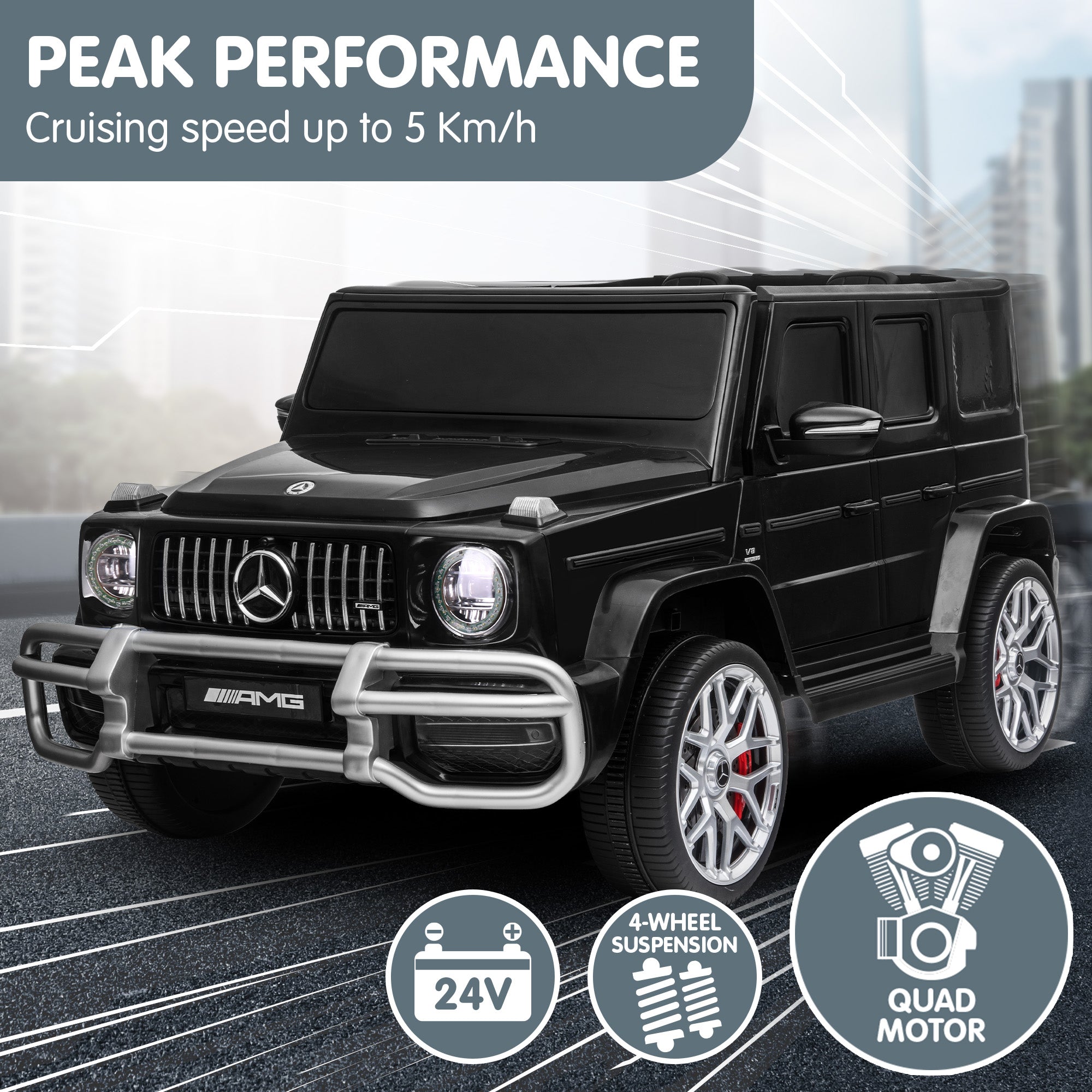 Kahuna Mercedes Benz AMG G63 Kinder Elektro-Zweisitzer-Aufsitzauto mit Fernbedienung