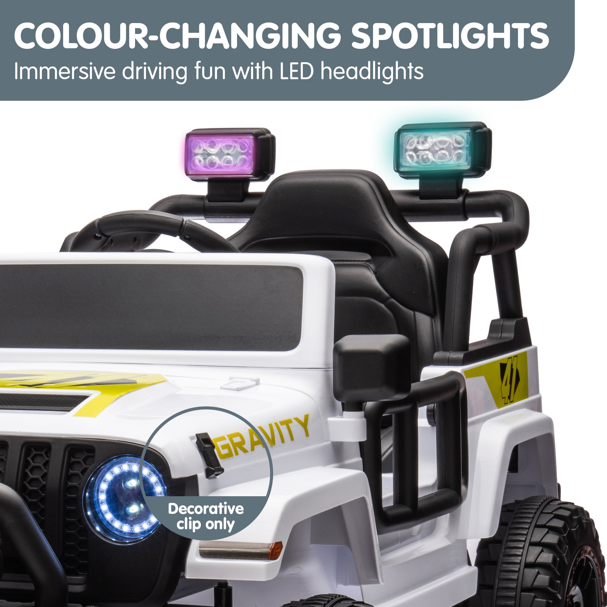 Kahuna S619 Gravity Kinder Elektro-Aufsitzauto – Weiß