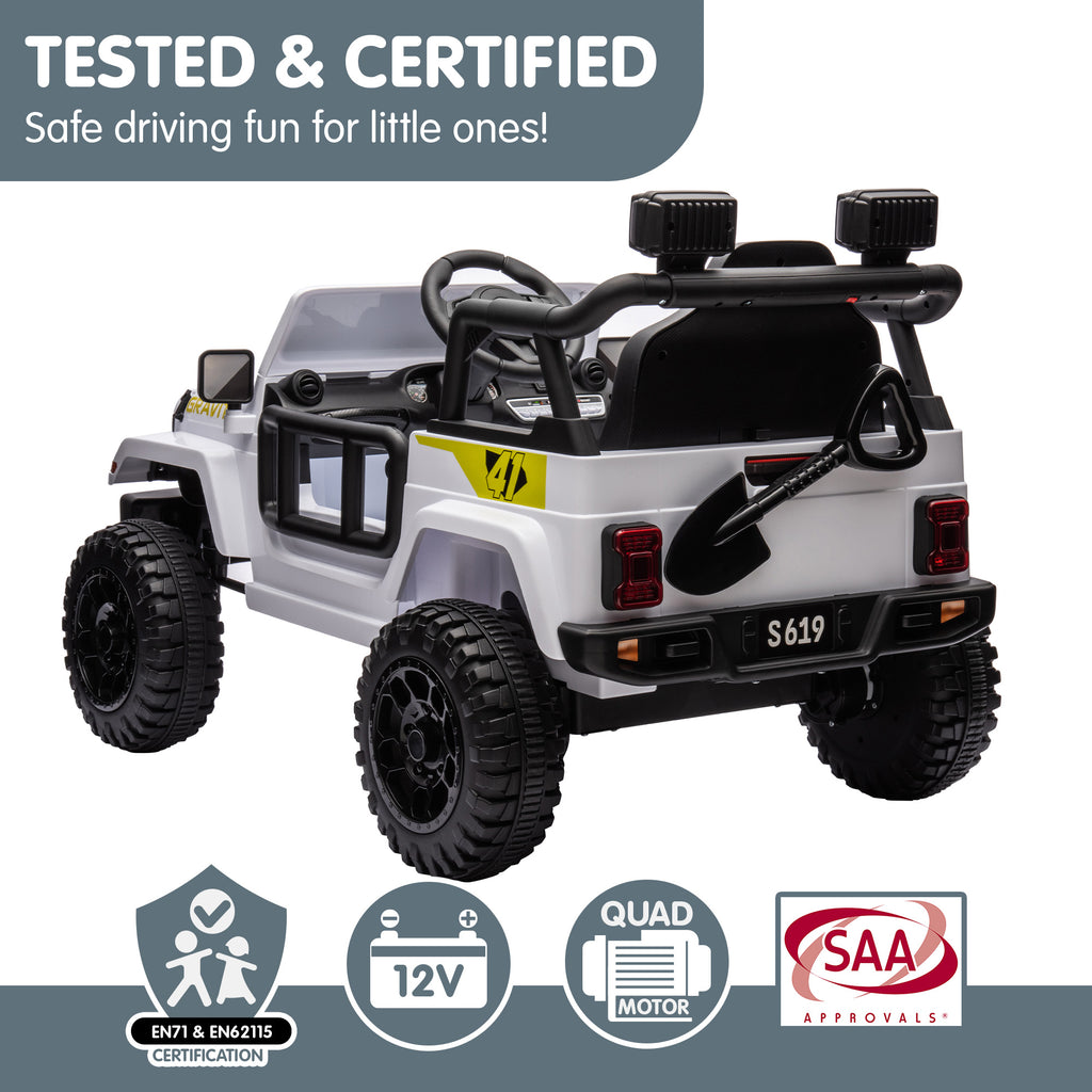 Kahuna S619 Gravity Kinder Elektro-Aufsitzauto – Weiß
