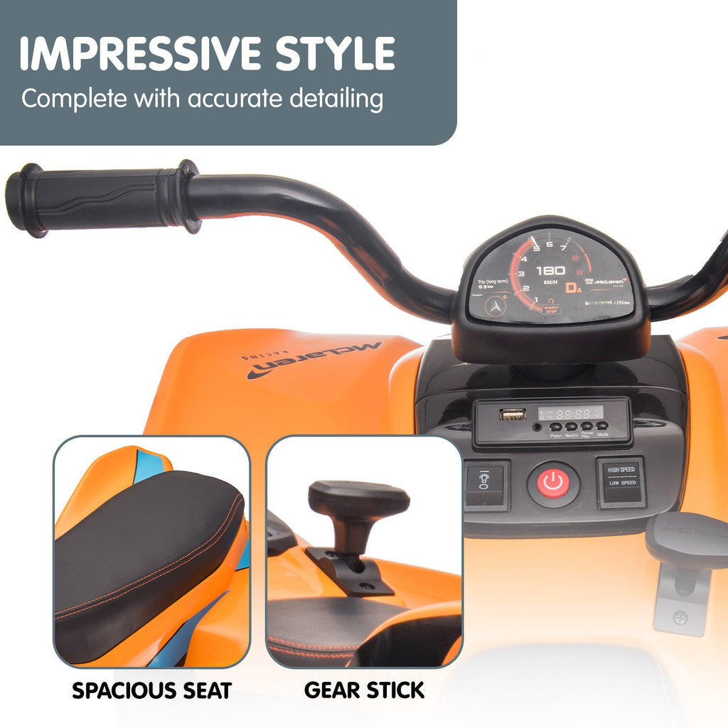 Kahuna Lizenzierter MCL35 McLaren Kinder Elektro-Quad - Orange