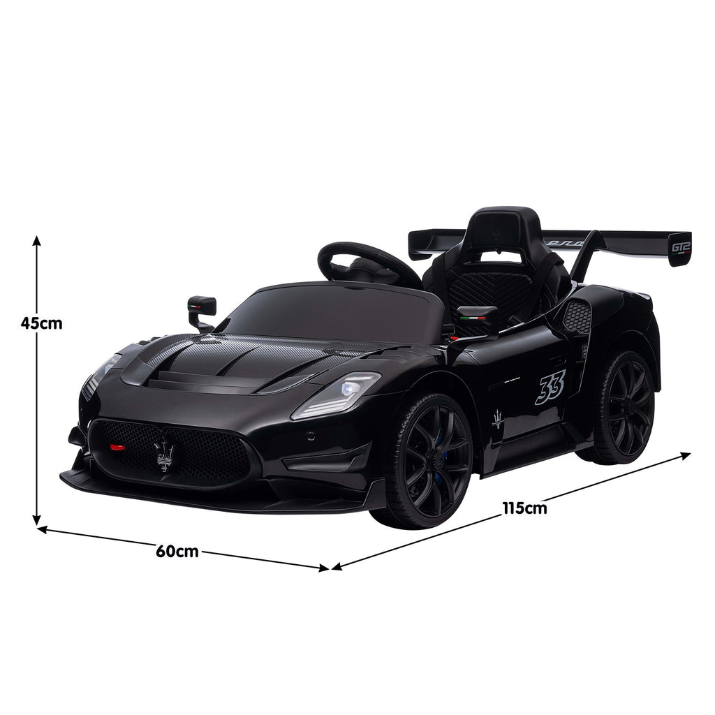 Kahuna Maserati MC20 GT2 Lizenzierte elektrische Kinder-Aufsitz-Rennauto Schwarz