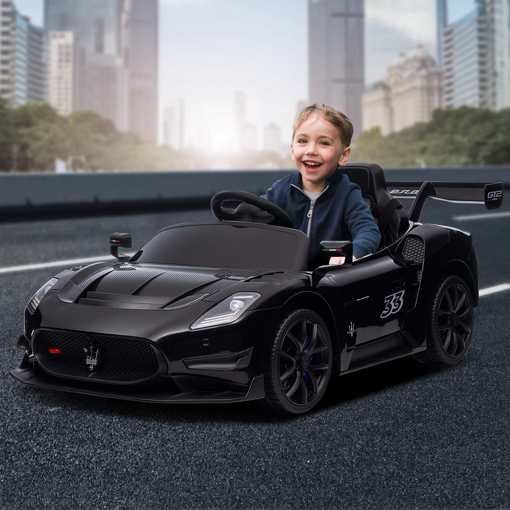 Kahuna Maserati MC20 GT2 Lizenzierte elektrische Kinder-Aufsitz-Rennauto Schwarz