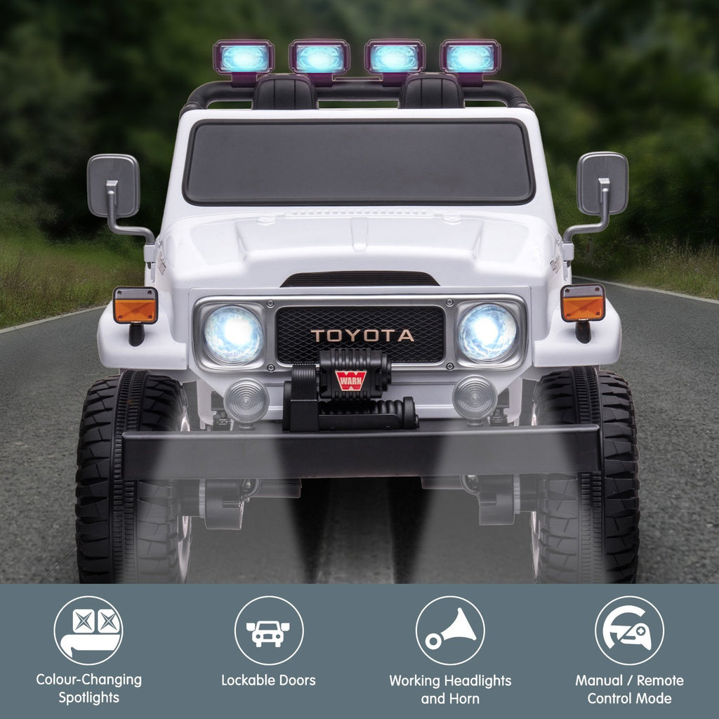 Kahuna Lizenzierter Toyota FJ-40 Kinder Elektro-Spielfahrzeug 80W - Weiß