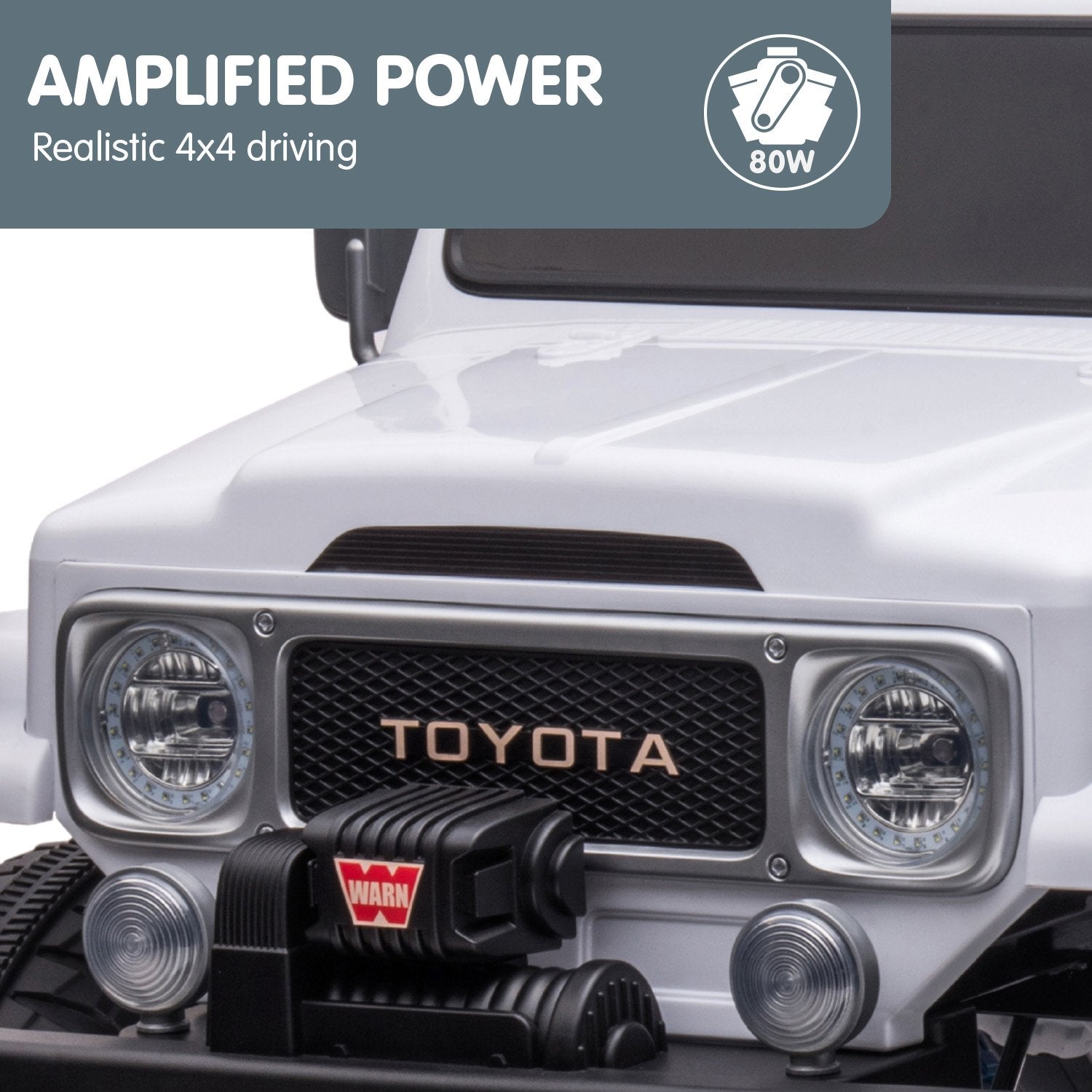 Kahuna Lizenzierter Toyota FJ-40 Kinder Elektro-Spielfahrzeug 80W - Weiß