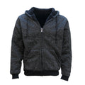 Herren Warmer Kapuzenpullover mit Reißverschluss und Winter Sherpa Fell, Schwarz, L