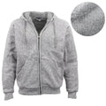 Herren Dick Kapuzenpullover mit Reißverschluss Winter Sherpa Fell Pullover Mantel Jacke, Hellgrau, S