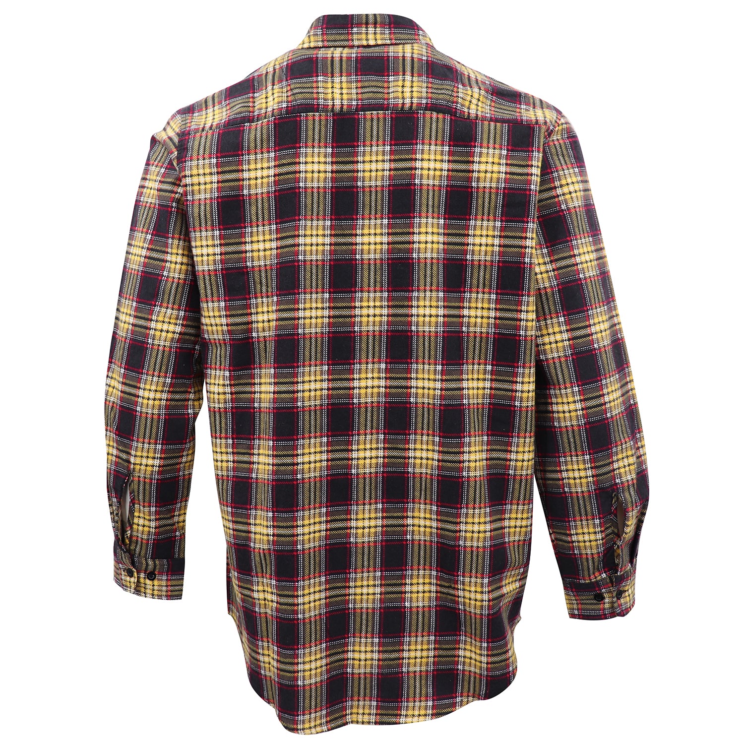 Herrenhemd aus 100% Baumwollflanell, Langarm, kariert, Flanell mit Taschen, Golden Horizon Plaid, S
