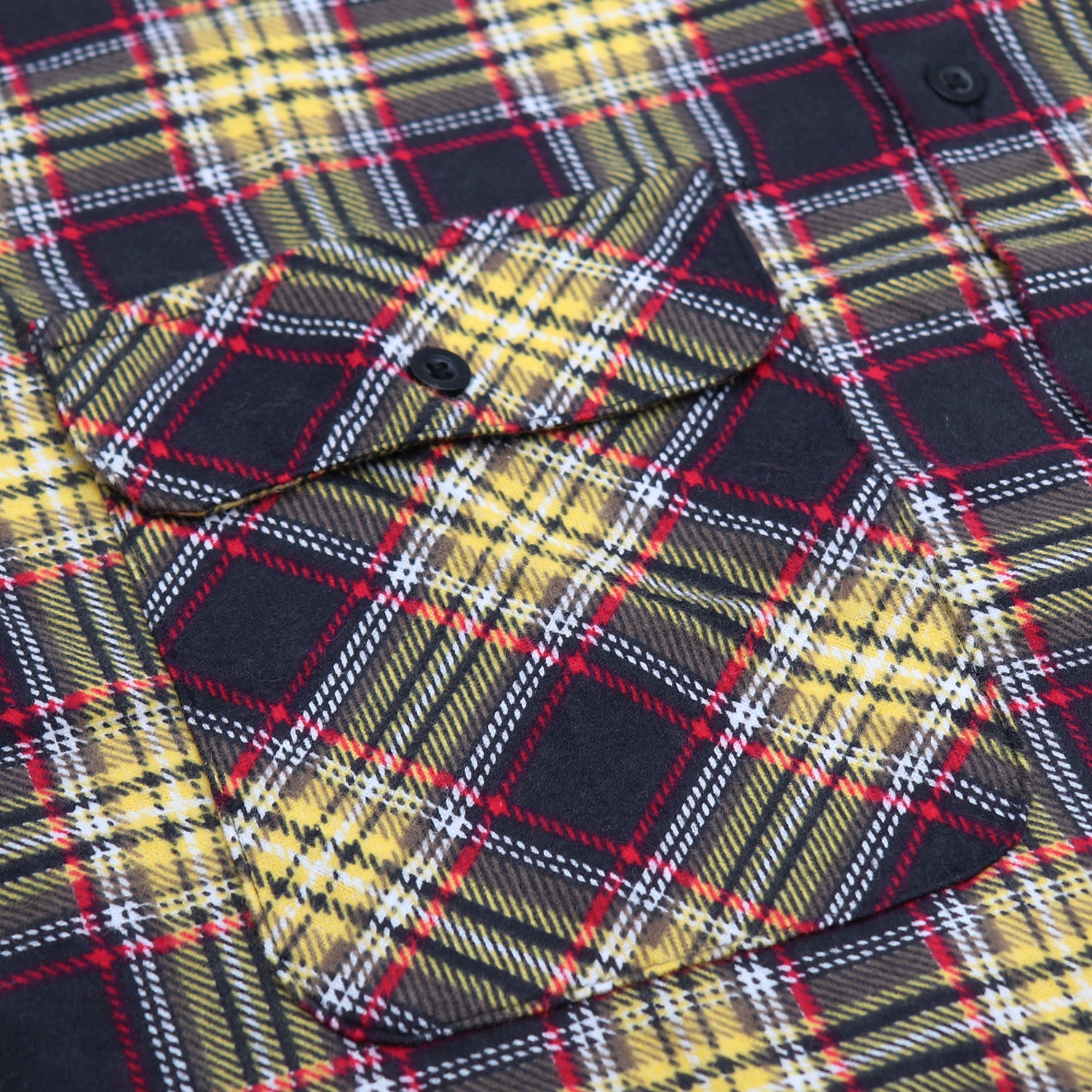 Herren Flanellhemd aus 100 % Baumwolle, Langarm, Karo, Flanell mit Taschen, Golden Horizon Plaid, XL