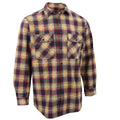 Herren Flanellhemd aus 100 % Baumwolle, Langarm, Karo, mit Taschen, Golden Horizon Plaid, 3XL