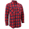 Herren Flanellhemd aus 100 % Baumwolle, Langarm, Karo, Flanell mit Taschen, Crimson Tide Plaid, 3XL