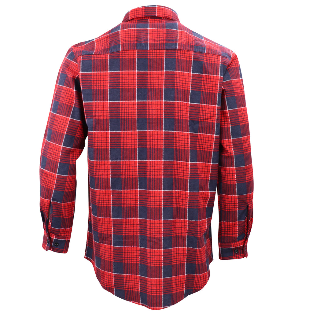 Herren Flanellhemd aus 100 % Baumwolle, Langarm, Karo, Flanell mit Taschen, Crimson Tide Plaid, 3XL