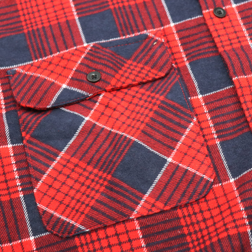 Herren Flanellhemd aus 100 % Baumwolle, Langarm, Karo, Flanell mit Taschen, Crimson Tide Plaid, 3XL