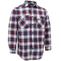 Men's 100% Cotton Flannelette Shirt Long Sleeve Plaid Check Flannel w Pockets, Snowfall Navy Plaid, 3XL