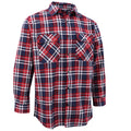 Men's 100% Cotton Flannelette Shirt Long Sleeve Plaid Check Flannel w Pockets, Heritage Red Plaid, XL