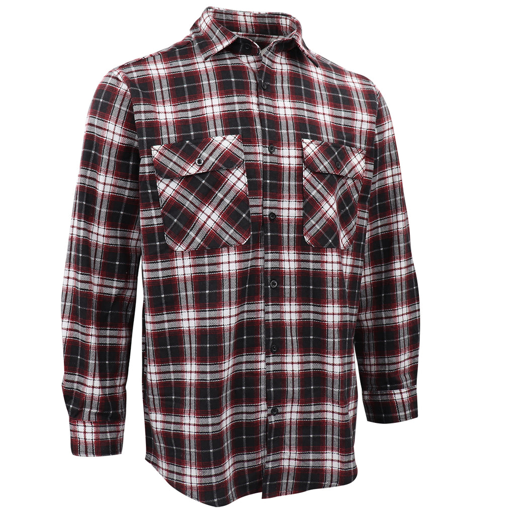 Herren Flanellhemd aus 100 % Baumwolle, Langarm, kariert, mit Taschen, Vintage Ash Plaid, L