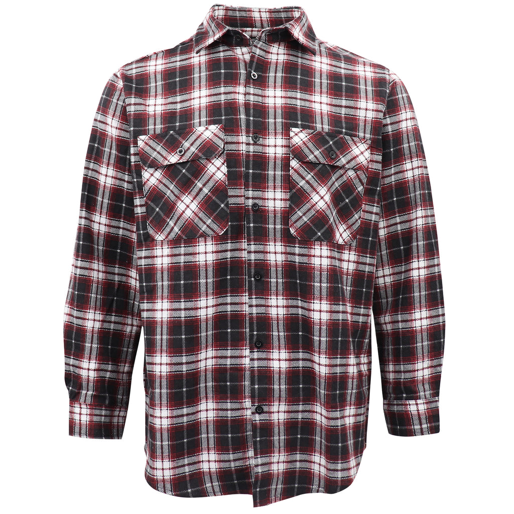 Herren Flanellhemd aus 100 % Baumwolle, Langarm, kariert, mit Taschen, Vintage Ash Plaid, L