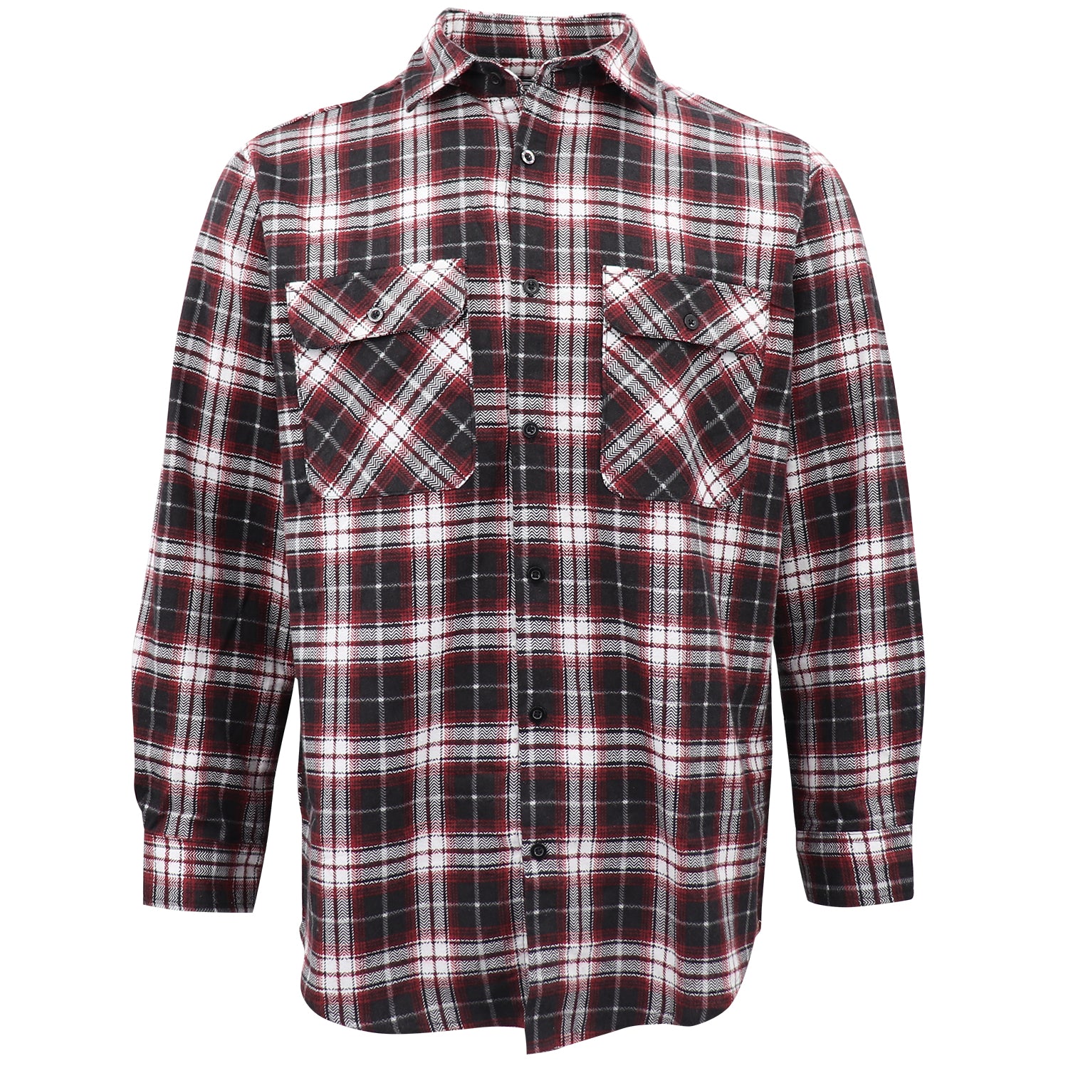 Herren Flanellhemd aus 100 % Baumwolle, Langarm, kariert, mit Taschen, Vintage Ash Plaid, L
