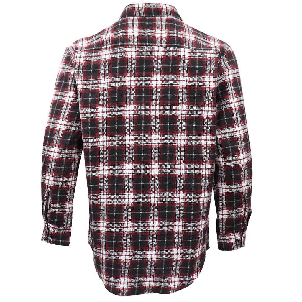 Herren Flanellhemd aus 100 % Baumwolle, Langarm, kariert, mit Taschen, Vintage Ash Plaid, L