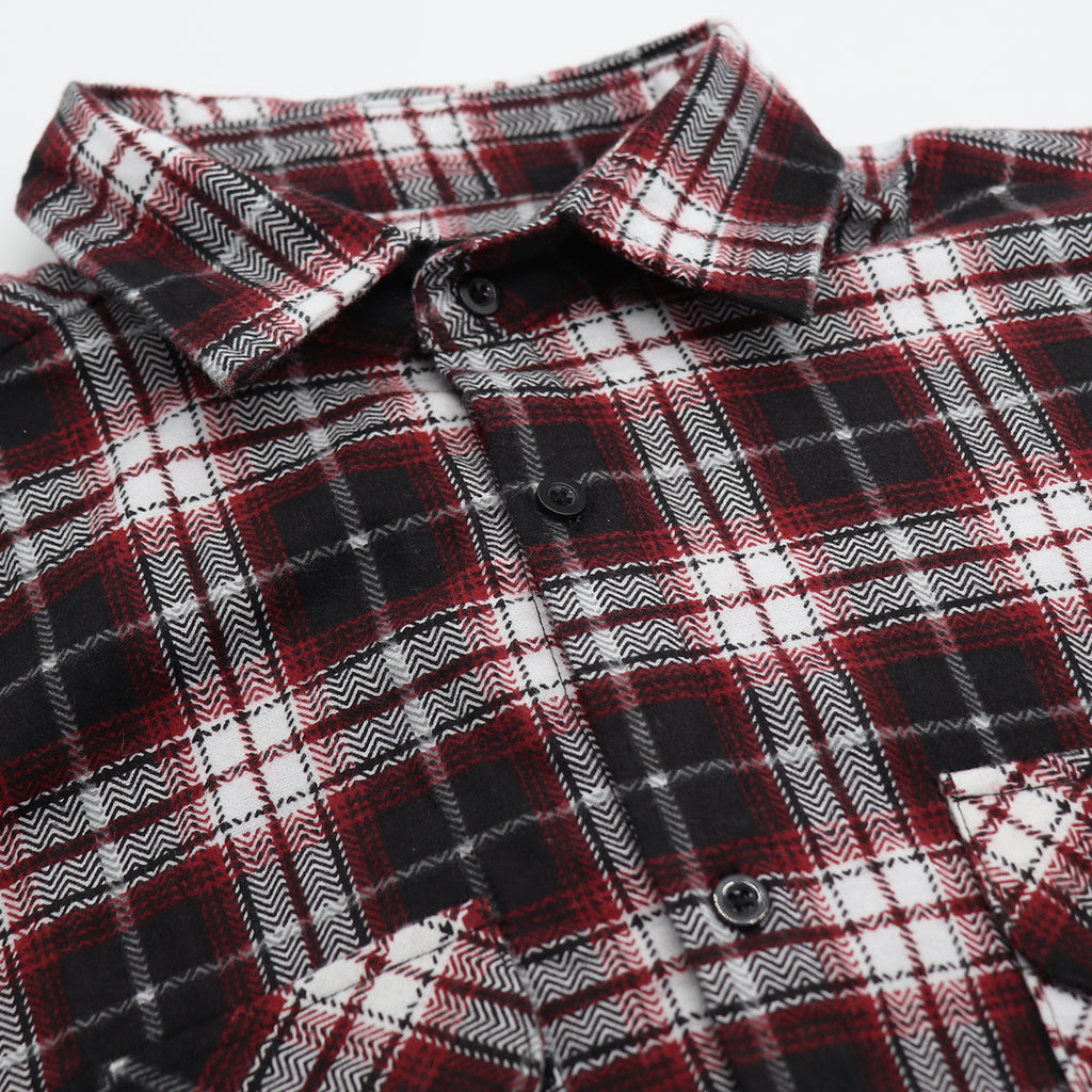 Herren Flanellhemd aus 100 % Baumwolle, Langarm, kariert, mit Taschen, Vintage Ash Plaid, L