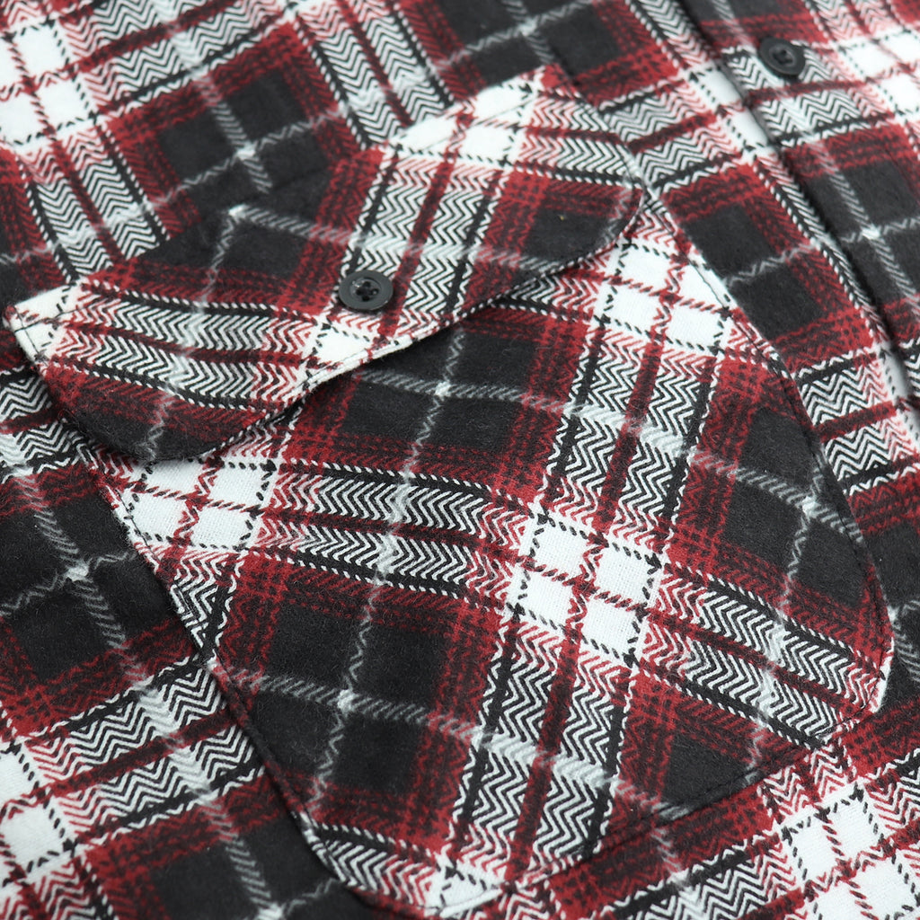 Herren Flanellhemd aus 100 % Baumwolle, Langarm, kariert, mit Taschen, Vintage Ash Plaid, L