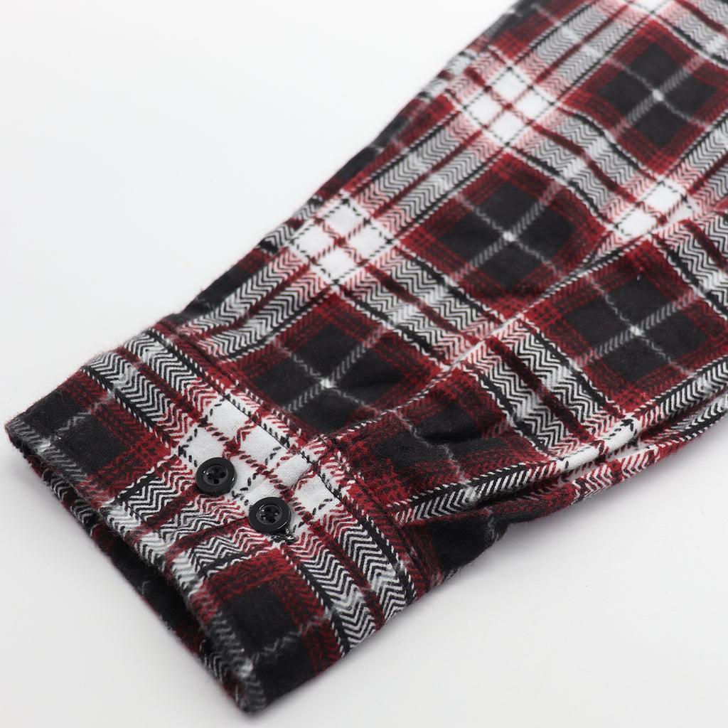 Herren Flanellhemd aus 100 % Baumwolle, Langarm, kariert, mit Taschen, Vintage Ash Plaid, L
