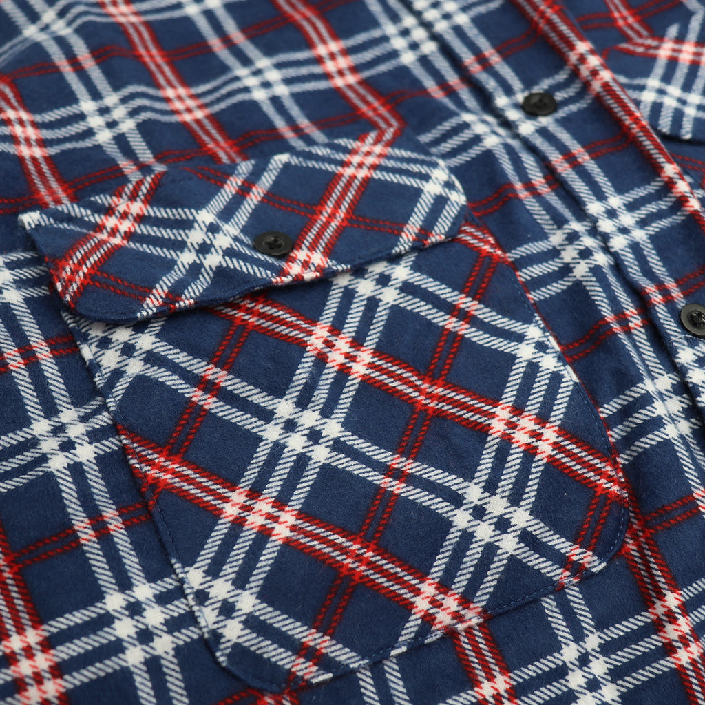 Herren Hemd aus 100% Baumwoll Flanell, langärmlig, kariert, mit Taschen, Patriot Blue Plaid, 2XL