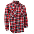 Herren-Hemd aus 100 % Baumwollflanell, Langarm, kariert, Flanell mit Taschen, Crimson Knight Plaid, 2XL