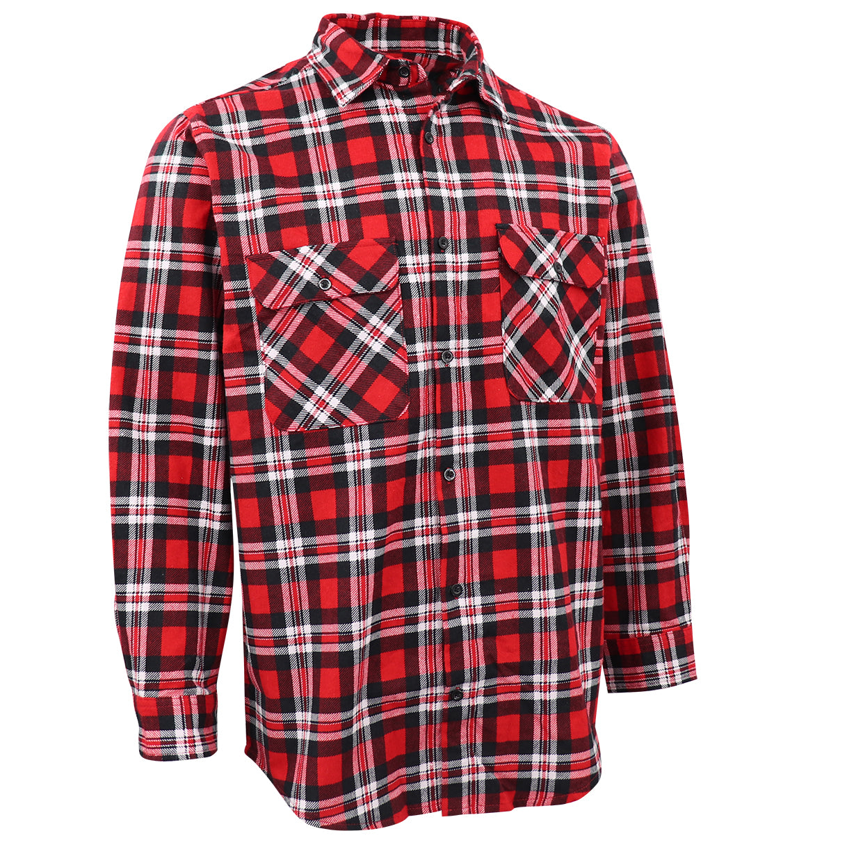 Herren-Hemd aus 100 % Baumwollflanell, Langarm, kariert, Flanell mit Taschen, Crimson Knight Plaid, 2XL