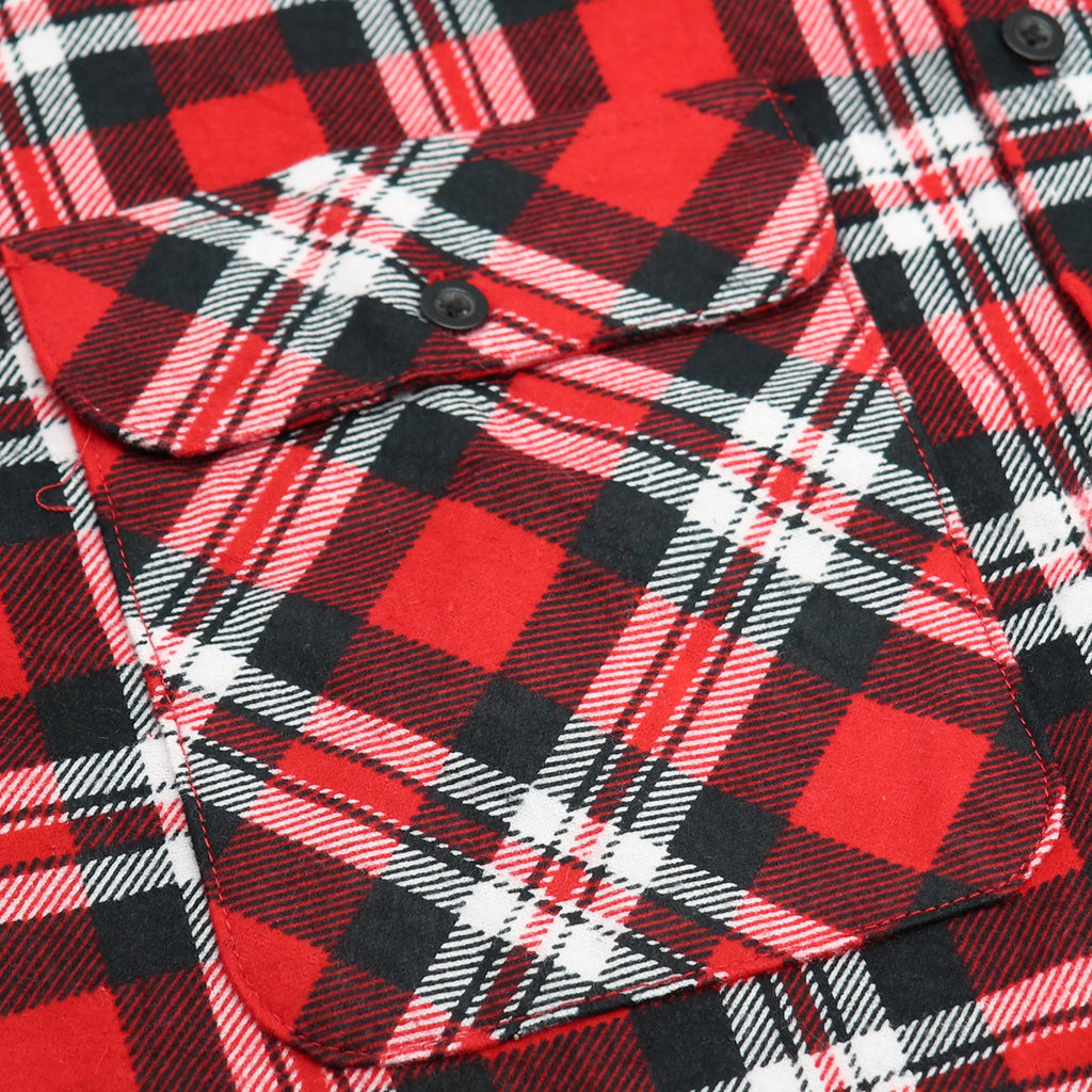 Herren-Hemd aus 100 % Baumwollflanell, Langarm, kariert, Flanell mit Taschen, Crimson Knight Plaid, 2XL