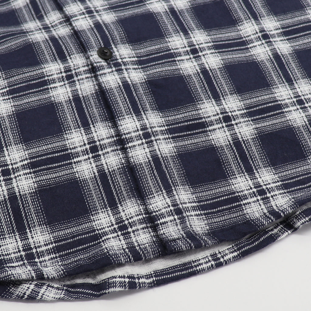 Men's 100% Cotton Flannelette Shirt Long Sleeve Plaid Check Flannel w Pockets, Midnight Navy Plaid, M