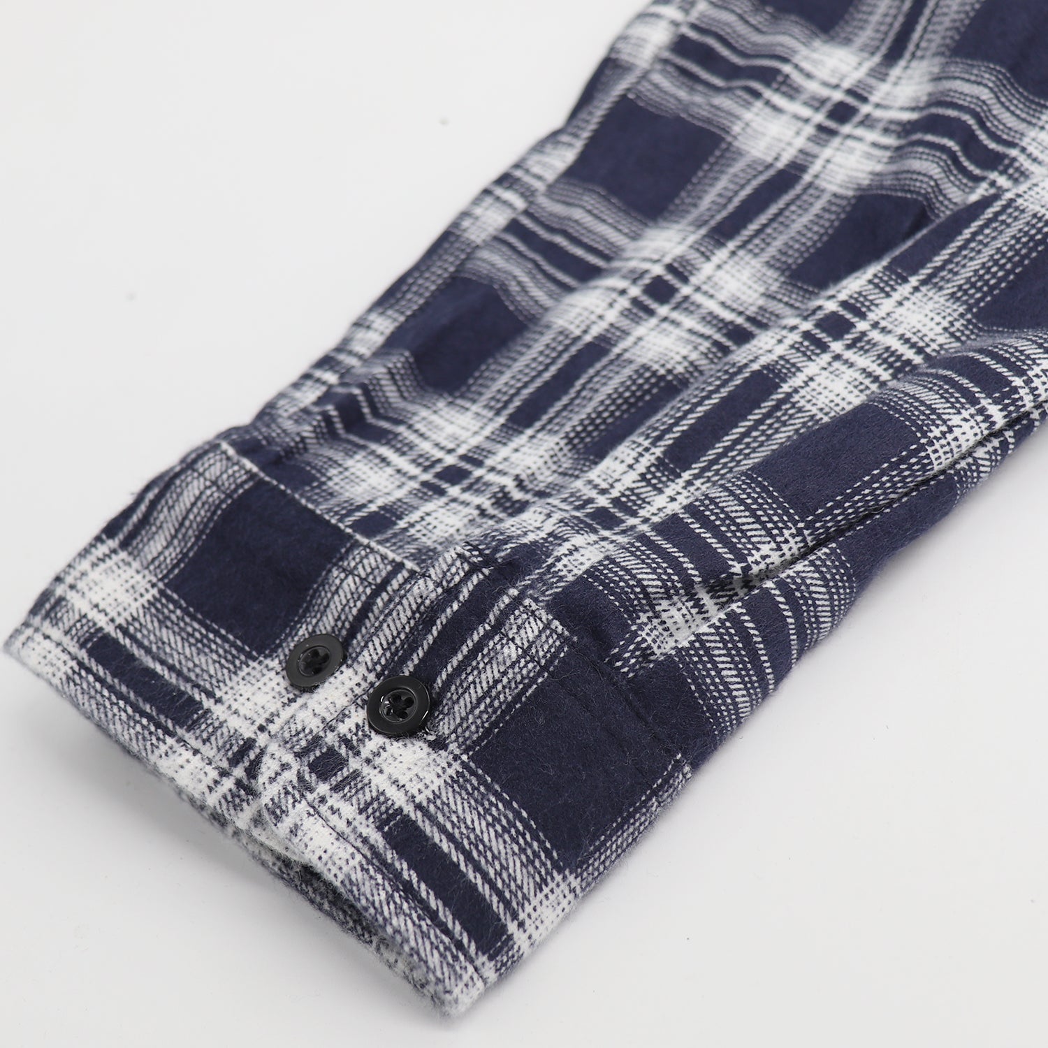Herren Hemd aus 100% Baumwollflanell, Langarm, Karo, Flanell mit Taschen, Midnight Navy Plaid, XL