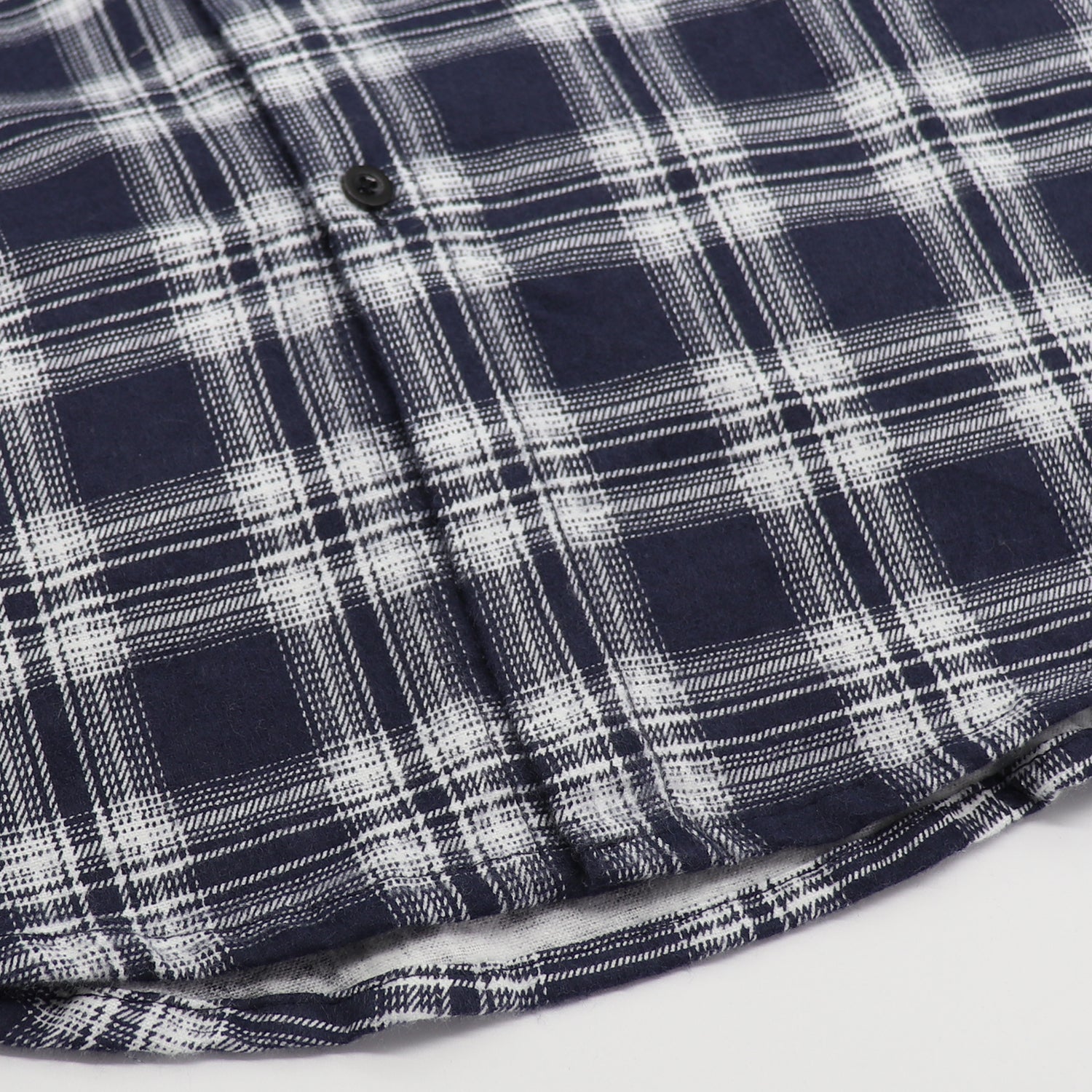 Herren Hemd aus 100% Baumwollflanell, Langarm, Karo, Flanell mit Taschen, Midnight Navy Plaid, XL