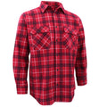 Herren Hemd aus 100% Baumwoll-Flanell, Langarm, Karo-Muster, mit Taschen, Farbe: Scarlet Ember Plaid, Größe: M