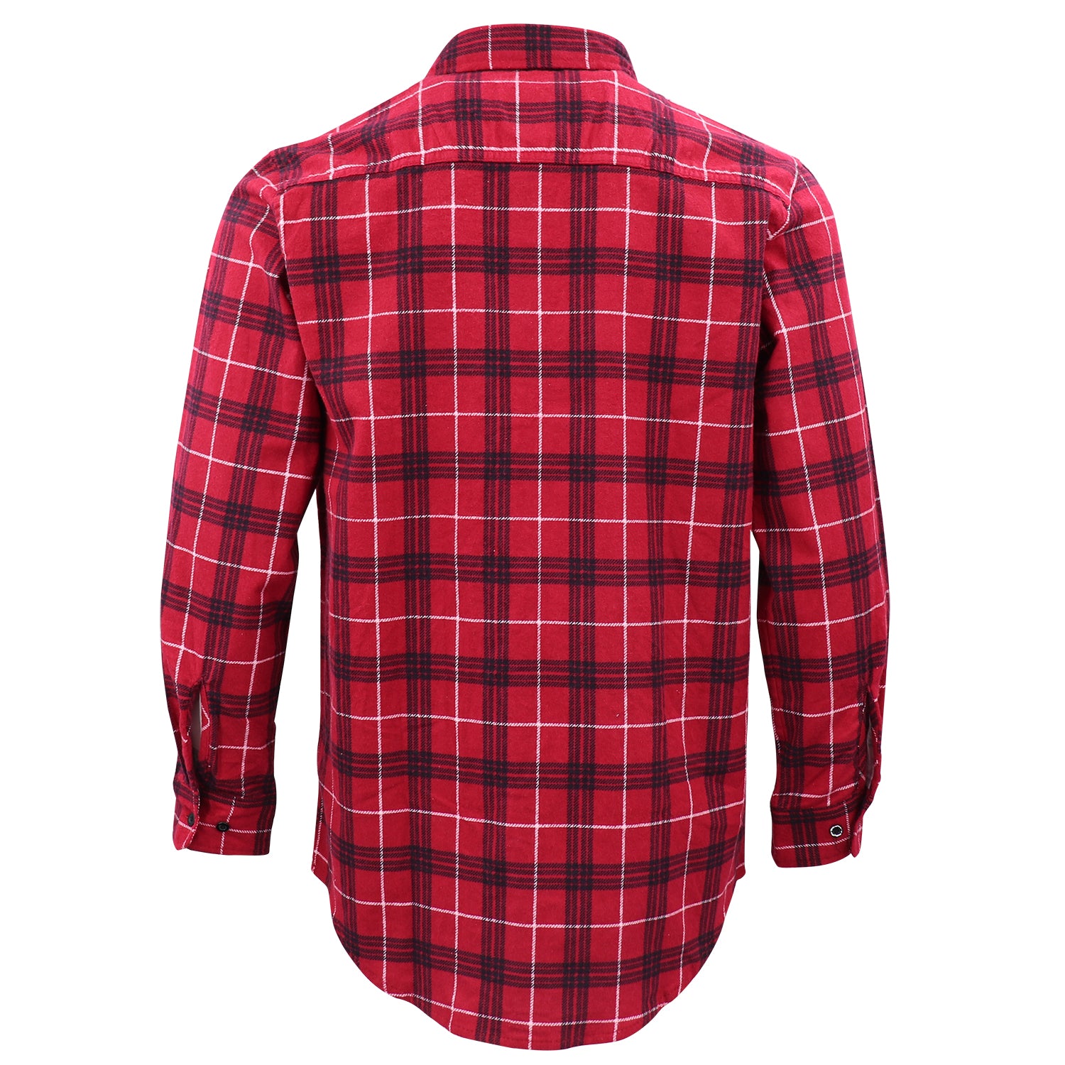 Herren Hemd aus 100% Baumwoll-Flanell, Langarm, Karo-Muster, mit Taschen, Farbe: Scarlet Ember Plaid, Größe: M