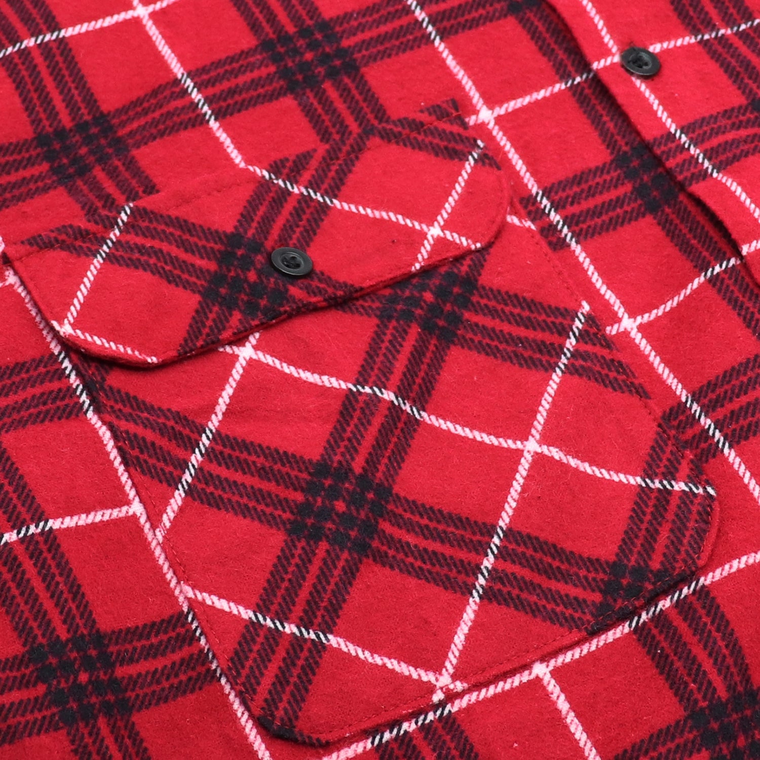 Herren Hemd aus 100% Baumwoll-Flanell, Langarm, Karo-Muster, mit Taschen, Farbe: Scarlet Ember Plaid, Größe: M