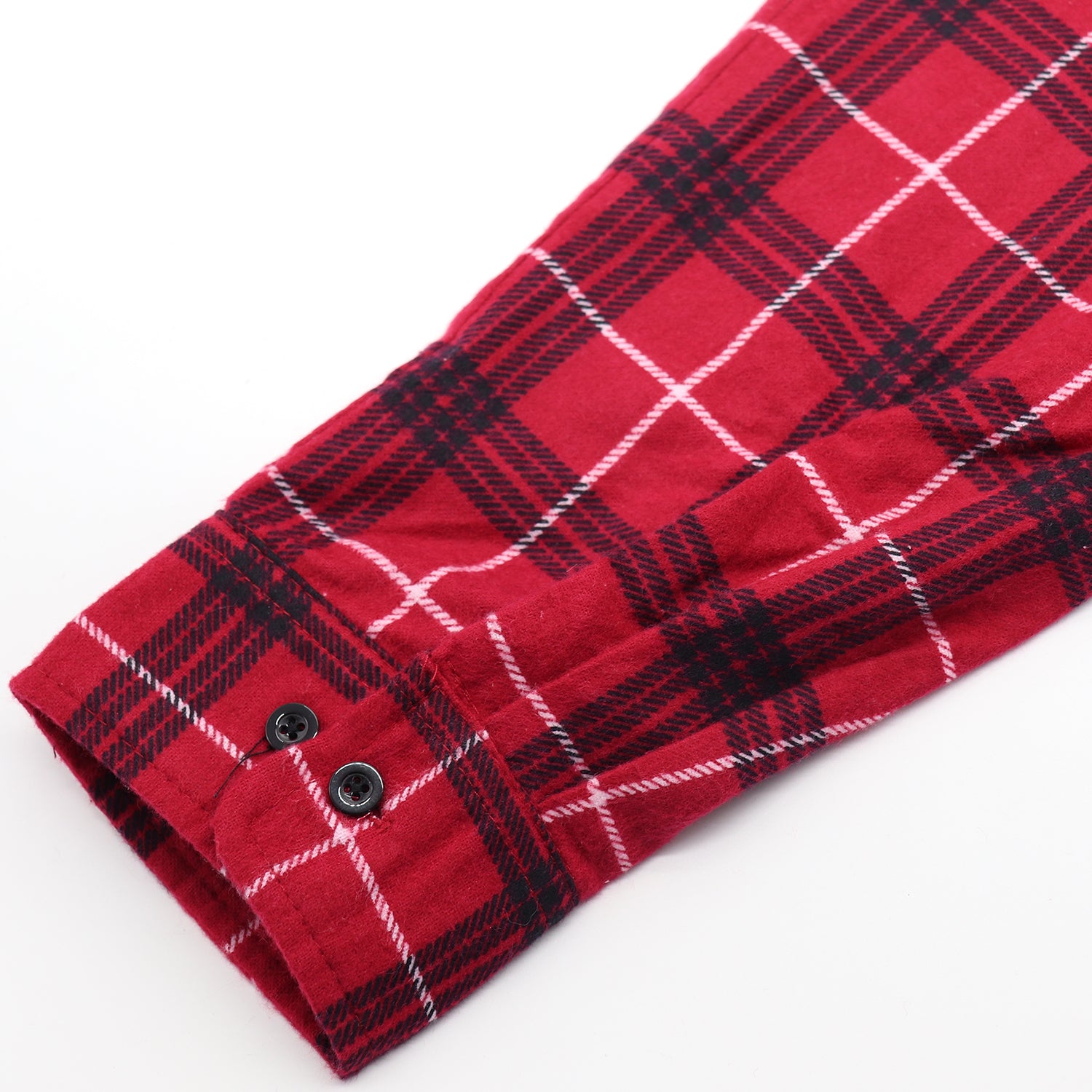 Herren Hemd aus 100% Baumwoll-Flanell, Langarm, Karo-Muster, mit Taschen, Farbe: Scarlet Ember Plaid, Größe: M