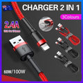 Baseus USB Ladekabel Datenkabel Ladegerät für iPhone 13 12 11 XS XR 8 7 iPad 1 Stück 1M - Rot+ Rot