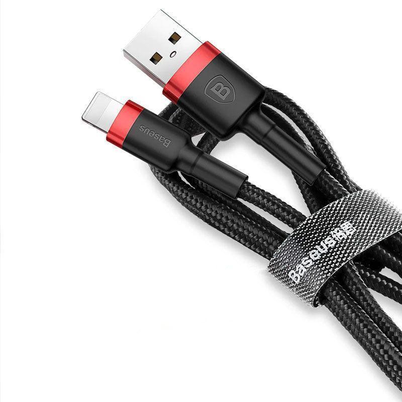 Baseus USB Ladekabel Datenkabel Ladegerät für iPhone 13 12 11 XS XR 8 7 iPad 1 Stück 1M - Rot+ Rot