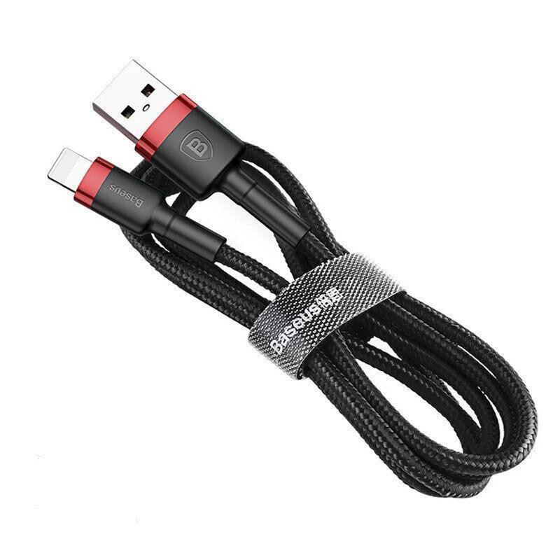 Baseus USB Ladekabel Datenkabel Ladegerät für iPhone 13 12 11 XS XR 8 7 iPad 1 Stück 1M - Rot+ Rot
