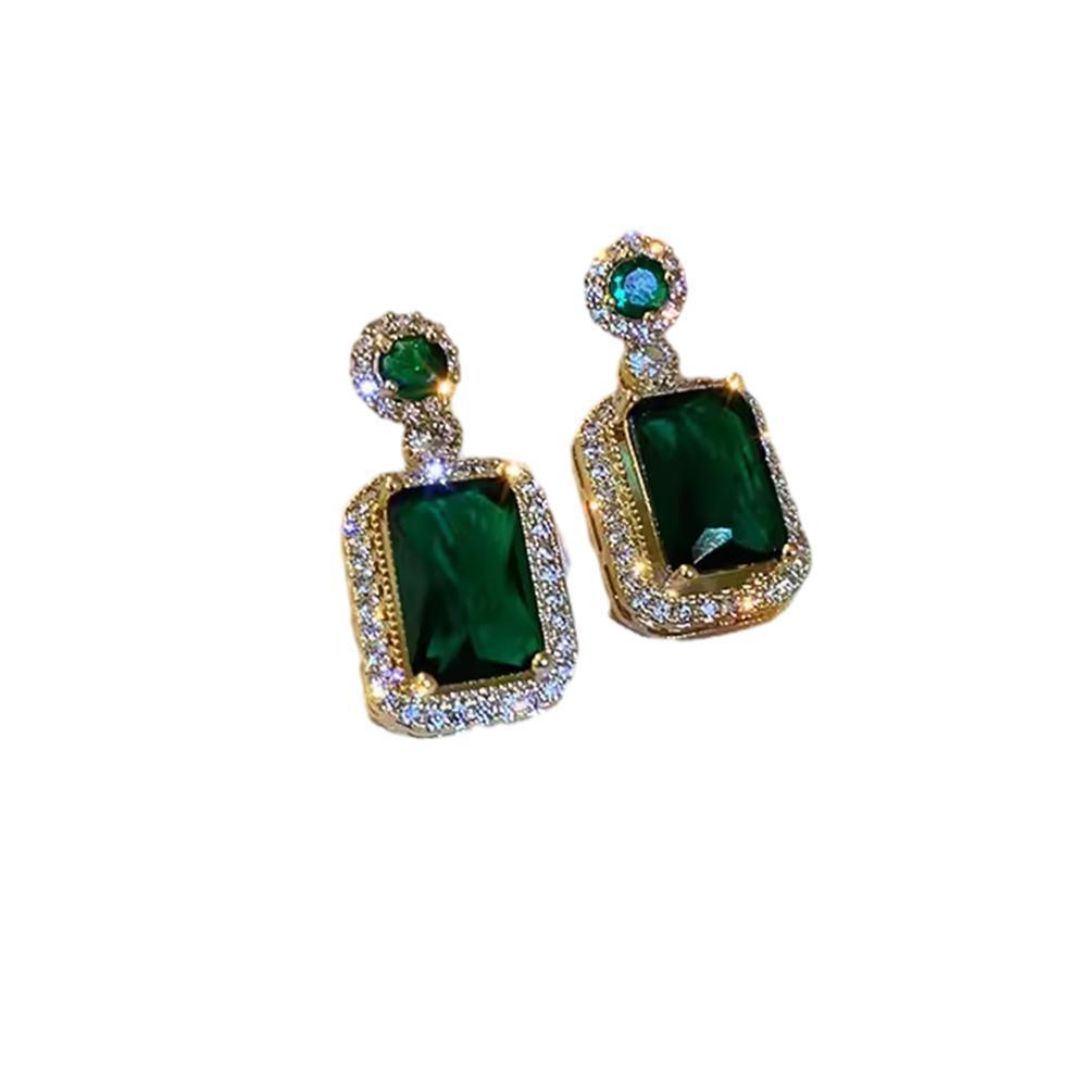 Vintage Paraiba Turmalin Smaragd Edelstein Ohrringe Ring Halskette Damen Geschenk - Halskette
